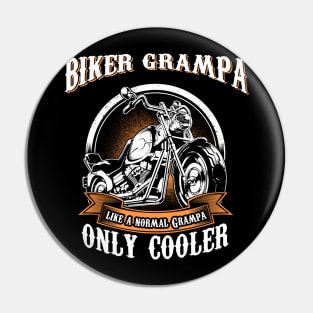 Only Cool Grampa Rides Motorcycles T Shirt Rider Gift Pin