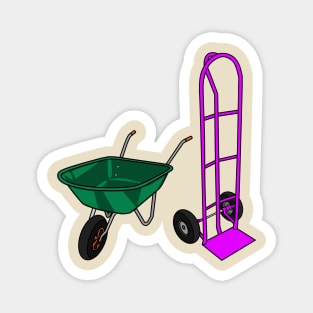 Wheelbarrow & hand trolley cartoon illustration Magnet