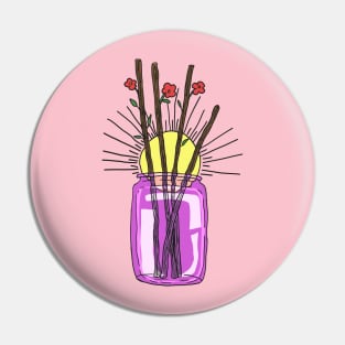 cute flowers in pink jar Pin