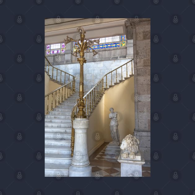 Mexico. Mexico City. Chapultepec Castle. Stairs. Lamp Post. by vadim19