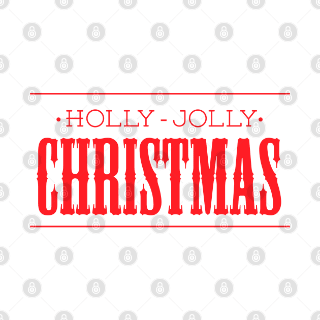 Red Holly Jolly Christmas Font Design by LittleMissy