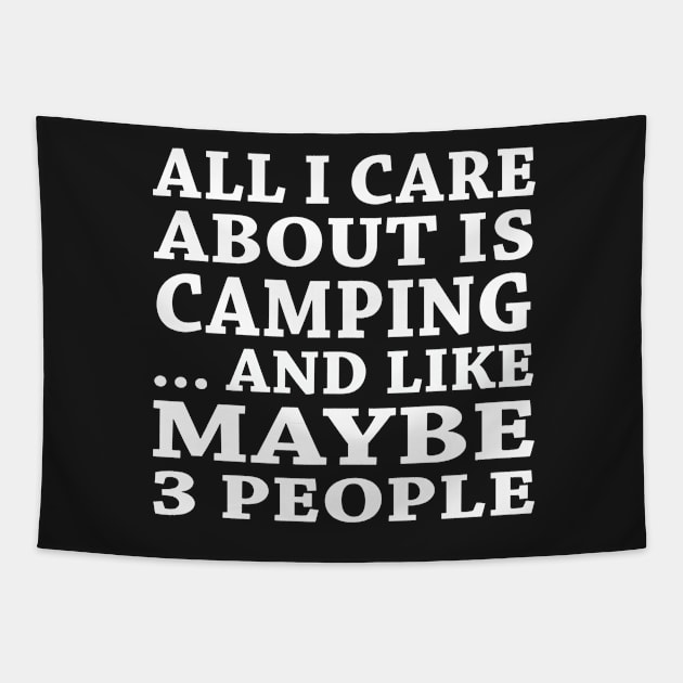 All  I Care About Is Camping And Like Maybe 3 People Tapestry by hoberthilario