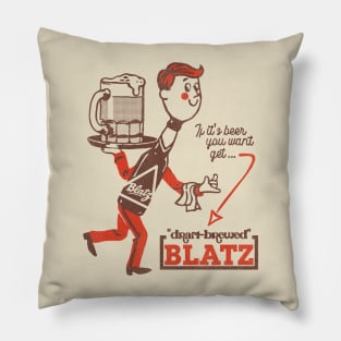 Get... Draft-Brewed Beer Retro Defunct Breweriana Pillow