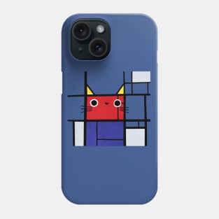 Mondrian cat Phone Case