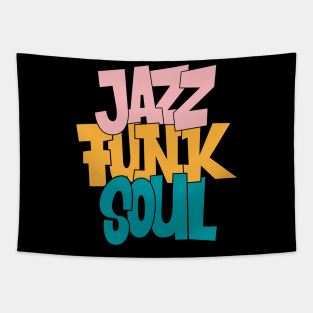 Jazz - Funk - Soul - Awesome 80s Typography Design Tapestry