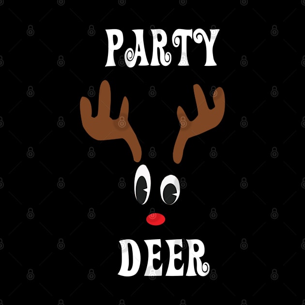 Party Reindeer Deer Red nosed Christmas Deer Hunting Hobbies Interests by familycuteycom