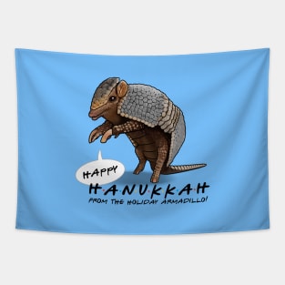 Happy Hanukkah from holiday armadillo Tapestry