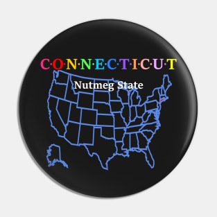 Connecticut, USA. Nutmeg State. (Map Version) Pin