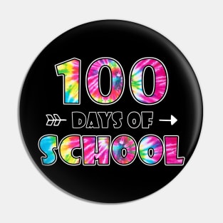 Happy 100 Days Of School Cute Tie Dye Student Teacher Pin