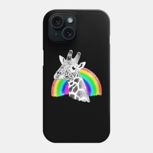 Giraffe with Rainbow - Wildlife in Africa Phone Case