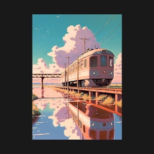 Retro Anime Style Old Japanese Train T-Shirt