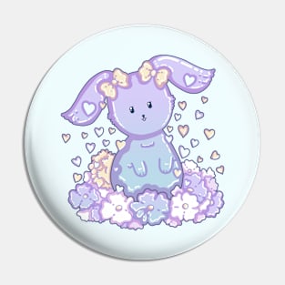 Bunny And Flowers Pin