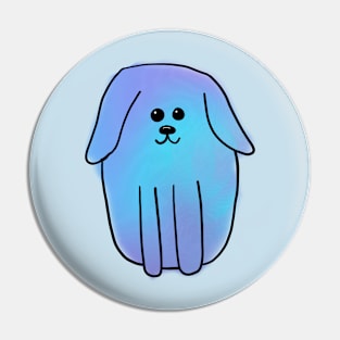 Blue Watercolour Dog Pin