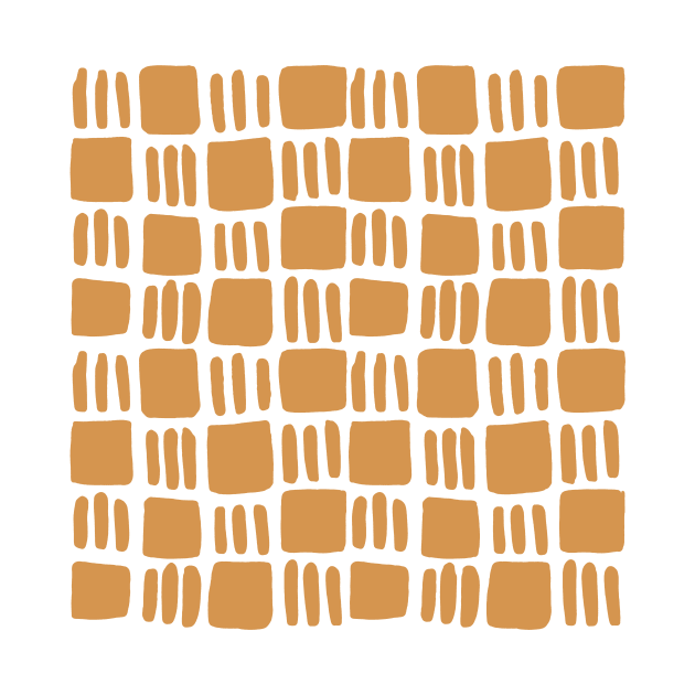 Abstract squares - ochre by wackapacka