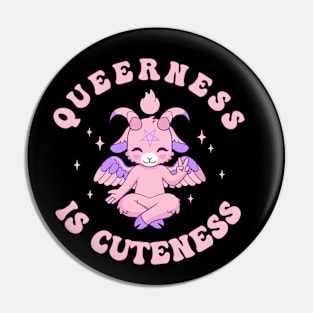 Queerness is Cuetness Cute Queer Baphomet Pin