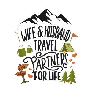 Wife & Husband Travel Partners For Life Honeymoon Outdoor T-Shirt