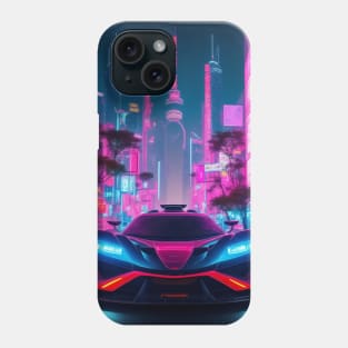 Asian Neon Velocity: Futuristic Thrill Ride Phone Case