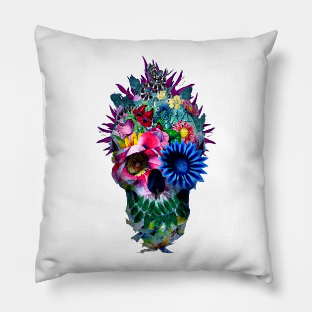 FLORAL SKULL Pillow by rizapeker