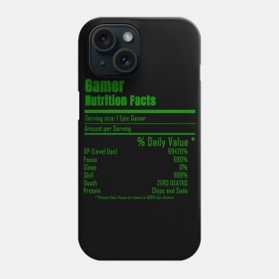 gamer nutrition facts Phone Case