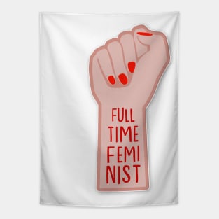 Full Time Feminist - Empowered Woman Graphic Design Typography Tapestry