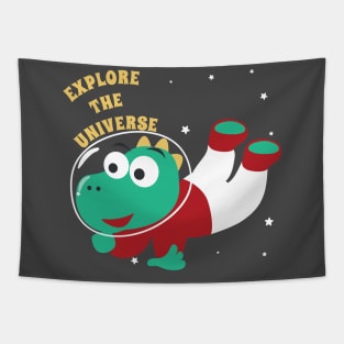 Cute dinosaur astronaut. Tapestry