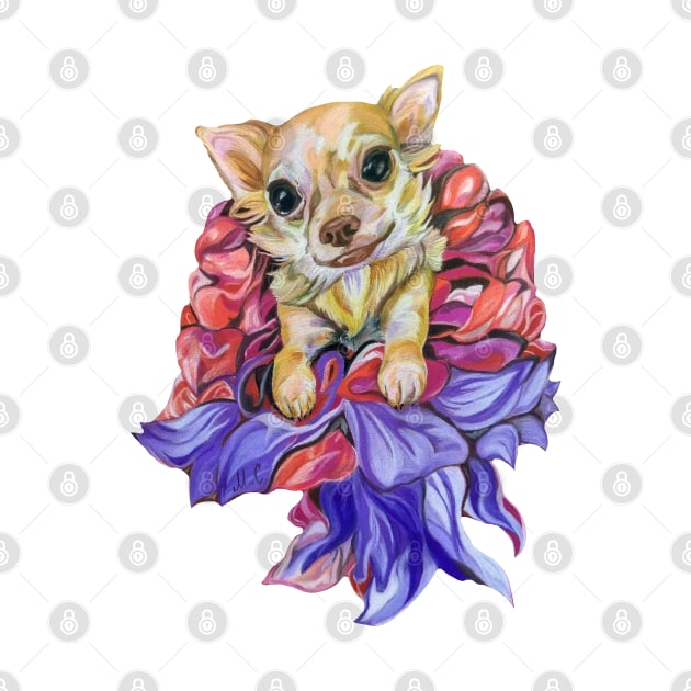 Chihuahua in the Dress Made of Flowers by mariasibireva