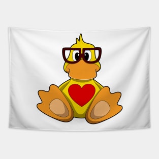 Duck with Heart & Glasses Tapestry