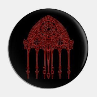 Red Gothic Cathedral Window Pin