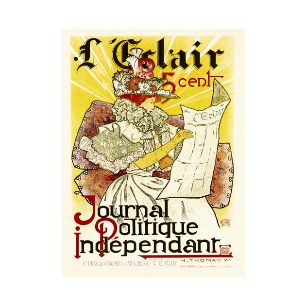 L ECLAIR France Independent Political Journal 1897 Magazine Front Cover Advertisement by vintageposters