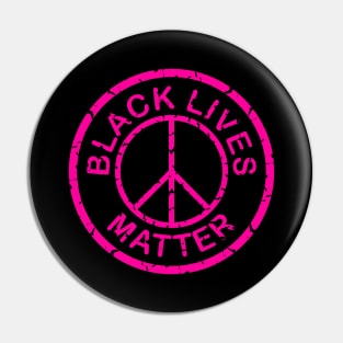 pink black lives matter peace sign Pin