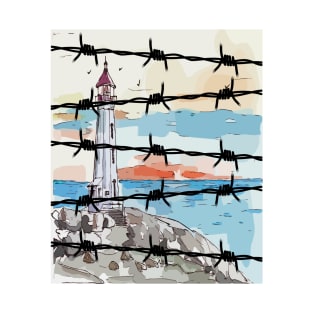 Lighthouse View Obstruct By Barb Design T-Shirt