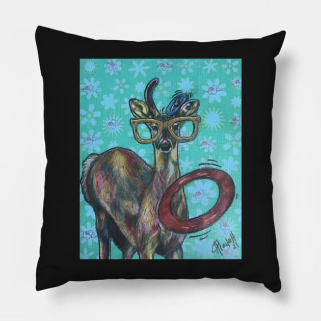 Deer games Pillow by Artladyjen