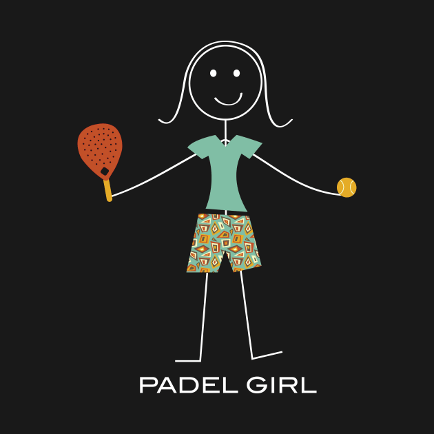 Funny Padel Girl Stick Illustration by whyitsme