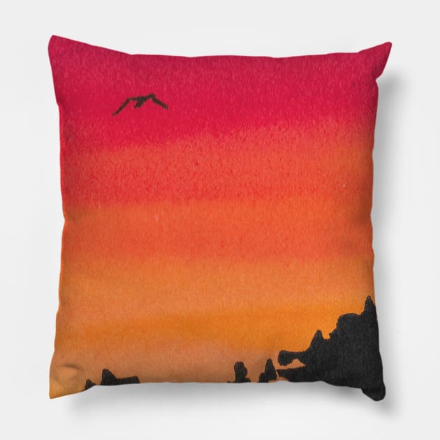 Desert sunset Pillow by RosanneCreates
