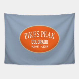 Pikes Peak Colorado Orange Oval Tapestry