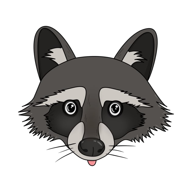 Adorable Cartoon Raccoon Print by astonishingemma