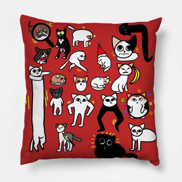 Cursed Cat Memes Pillow by BagelGirl