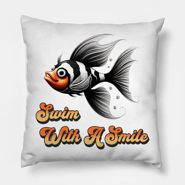 Swim With A Smile Pillow by KeeganCreations