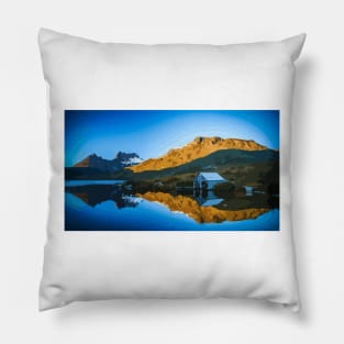 Water Reflections of Cradle Mountain Digital Painting Pillow