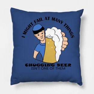 Funny Chugging Beer Drinking Party Pillow