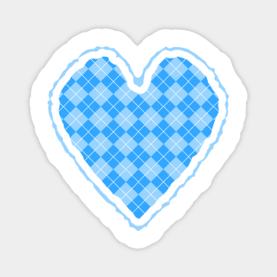 Argyle Heart - Blue Magnet