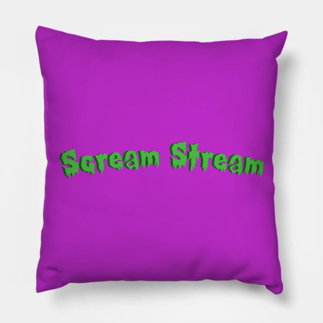 Scream Stream Text Logo Pillow by Scream Stream 