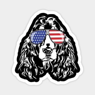 Proud patriotic Cocker Spaniel with American Flag sunglasses Magnet