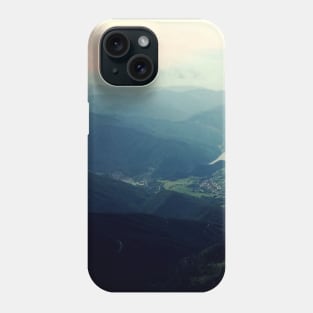 Pink sunset over the mountains Phone Case