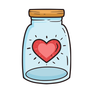 Love jar, Jar of love, Heart jar, Cute sticker, Love sticker, Sticker for girlfriend, Sticker for boyfriend T-Shirt