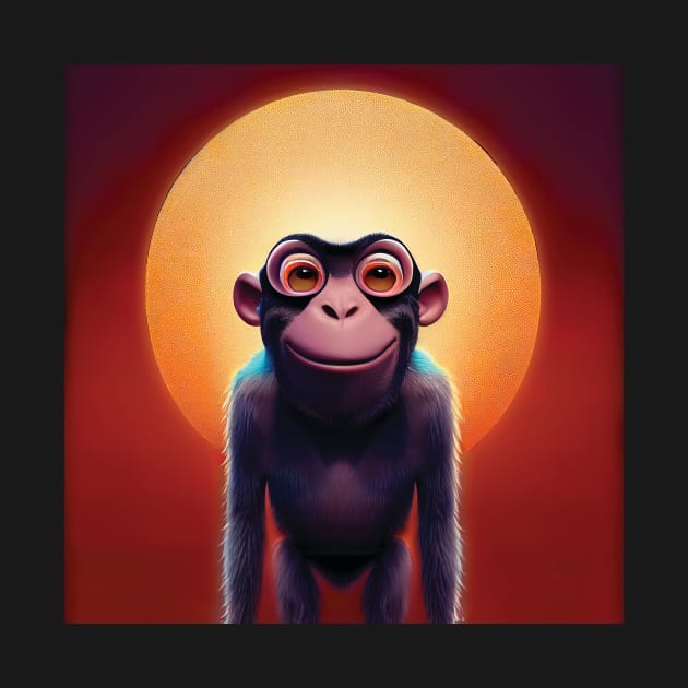 Funky Monkey and the Moon by Geminiartstudio