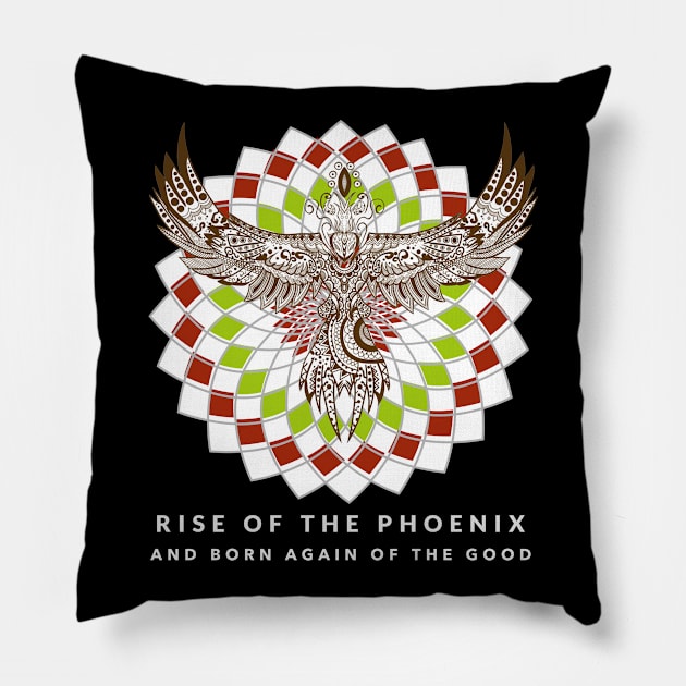 Rise of the Phoenix Pillow by John Byrne