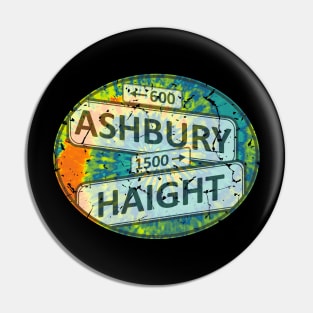 60s 70s Retro Flower Power - Haight Ashbury Street Signs 1 Pin