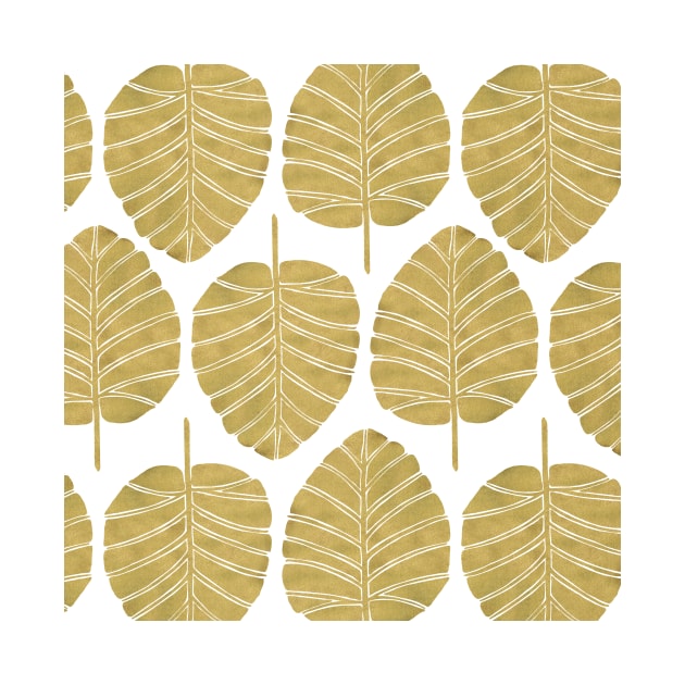 Gold Alocasia Pattern by CatCoq