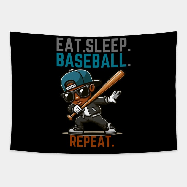 Dabbing boys sunglasses Eat Sleep Baseball Repeat girls kid gift Tapestry by MetAliStor ⭐⭐⭐⭐⭐